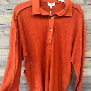 French Terry Collared Button Front Dress with Pockets and Raw Hem